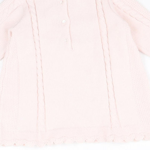 Sarah Louise Girls Pink Round Neck Acrylic Tunic Jumper Size 2 Years Button