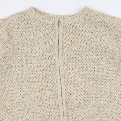 Topshop Womens Multicoloured Scoop Neck Acrylic Full Zip Jumper Size 8