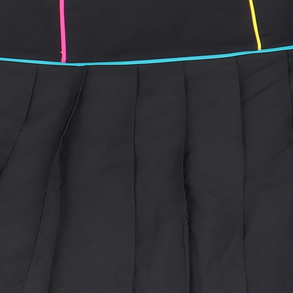 Zara Womens Black Polyamide Pleated Skirt Size M Zip