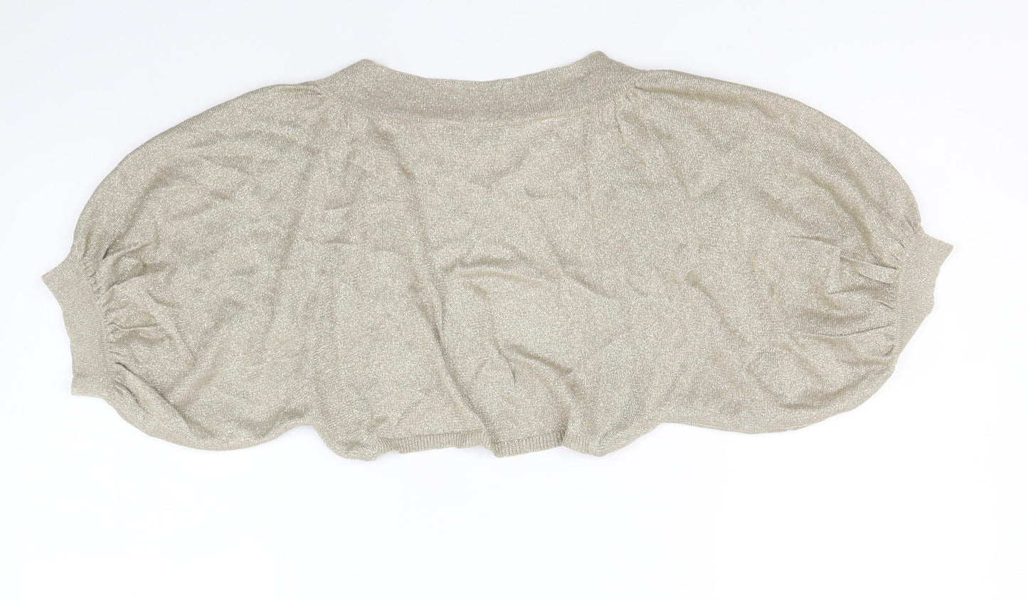 Coast Womens Gold V-Neck Viscose Shrug Jumper Size S