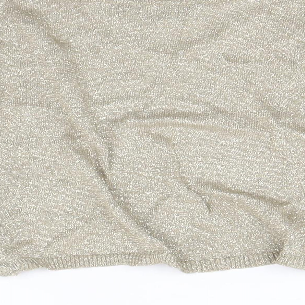 Coast Womens Gold V-Neck Viscose Shrug Jumper Size S