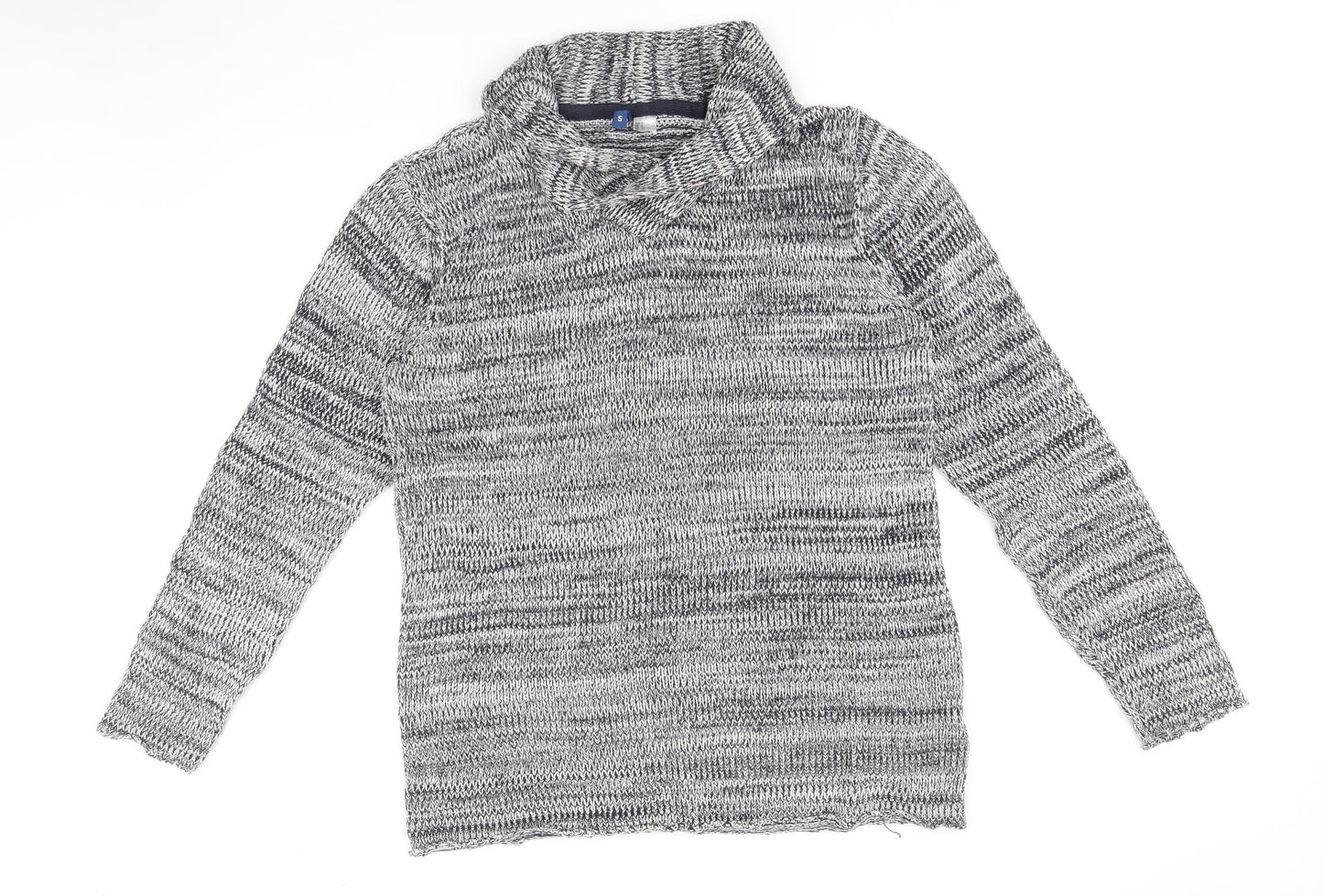 Divided by H&M Mens Blue V-Neck Cotton Pullover Jumper Size M Long Sleeve