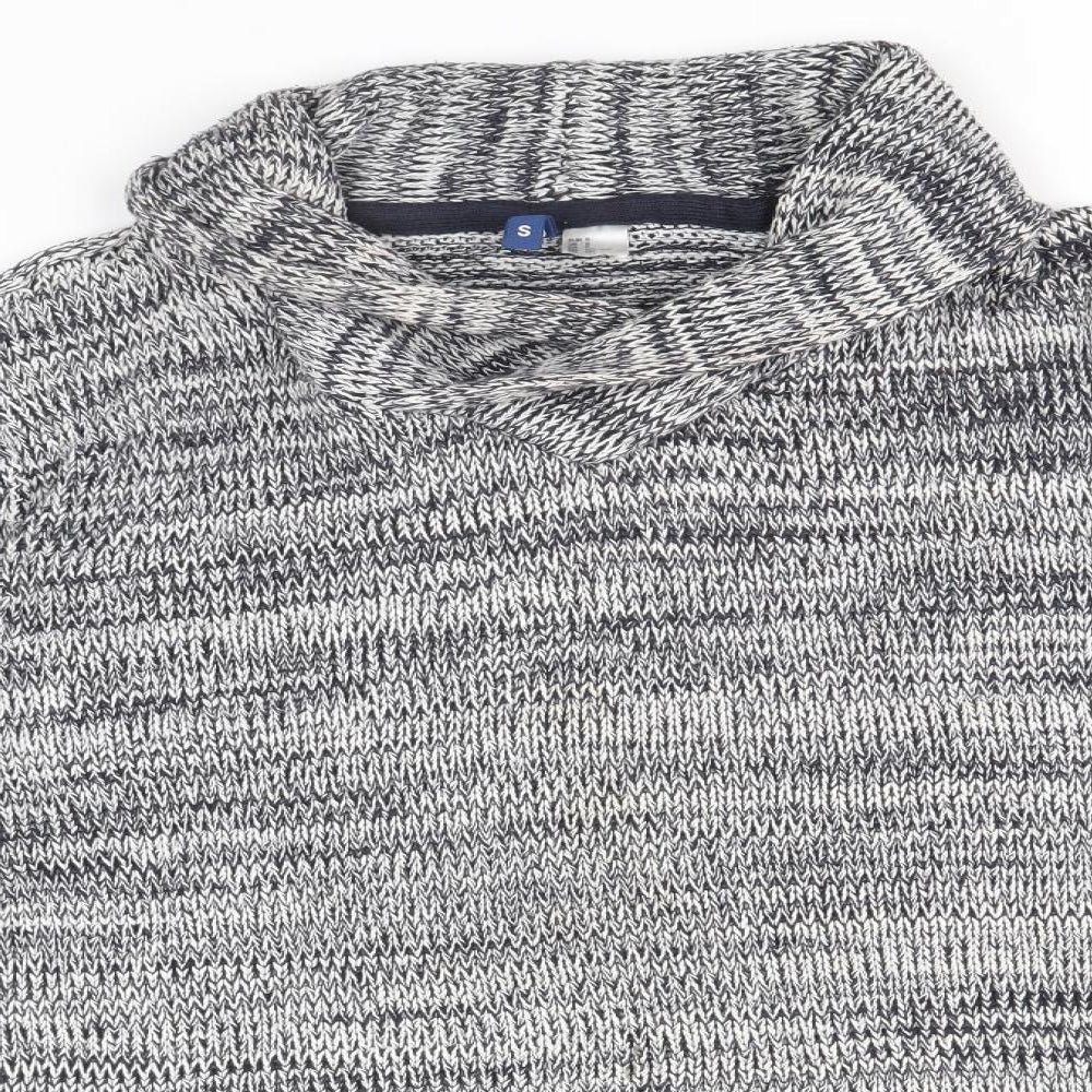 Divided by H&M Mens Blue V-Neck Cotton Pullover Jumper Size M Long Sleeve