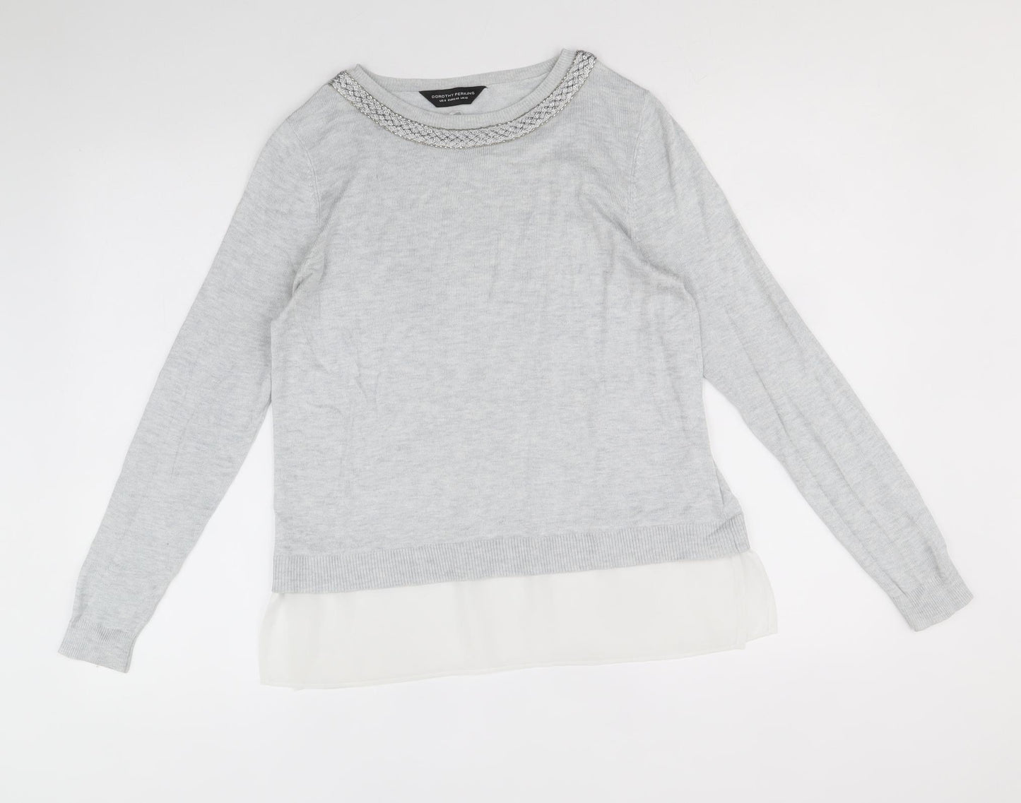 Dorothy Perkins Womens Blue Boat Neck Polyester Pullover Jumper Size 12