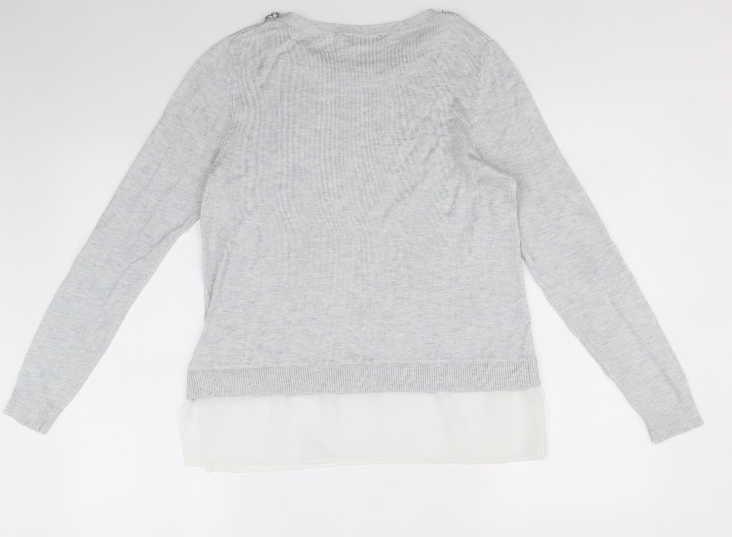 Dorothy Perkins Womens Blue Boat Neck Polyester Pullover Jumper Size 12