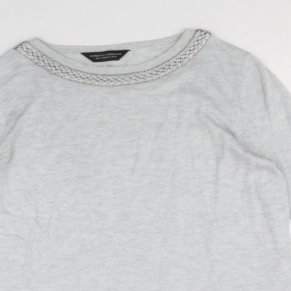 Dorothy Perkins Womens Blue Boat Neck Polyester Pullover Jumper Size 12
