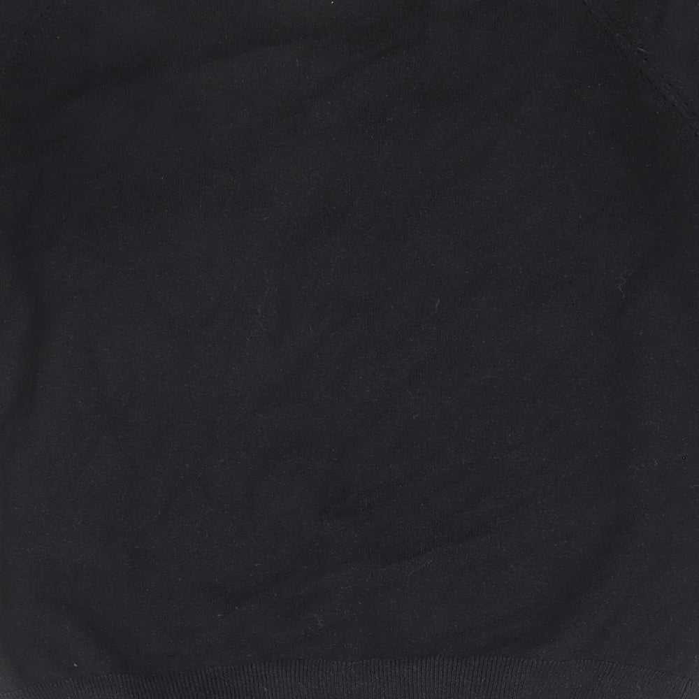 F&F Womens Black Round Neck Cotton Cardigan Jumper Size 10