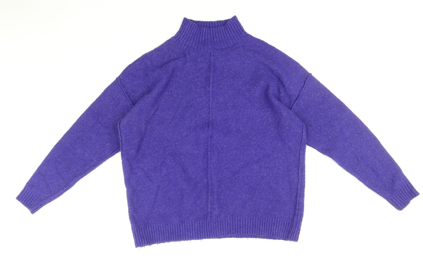 Primark Womens Blue Mock Neck Acrylic Pullover Jumper Size XS