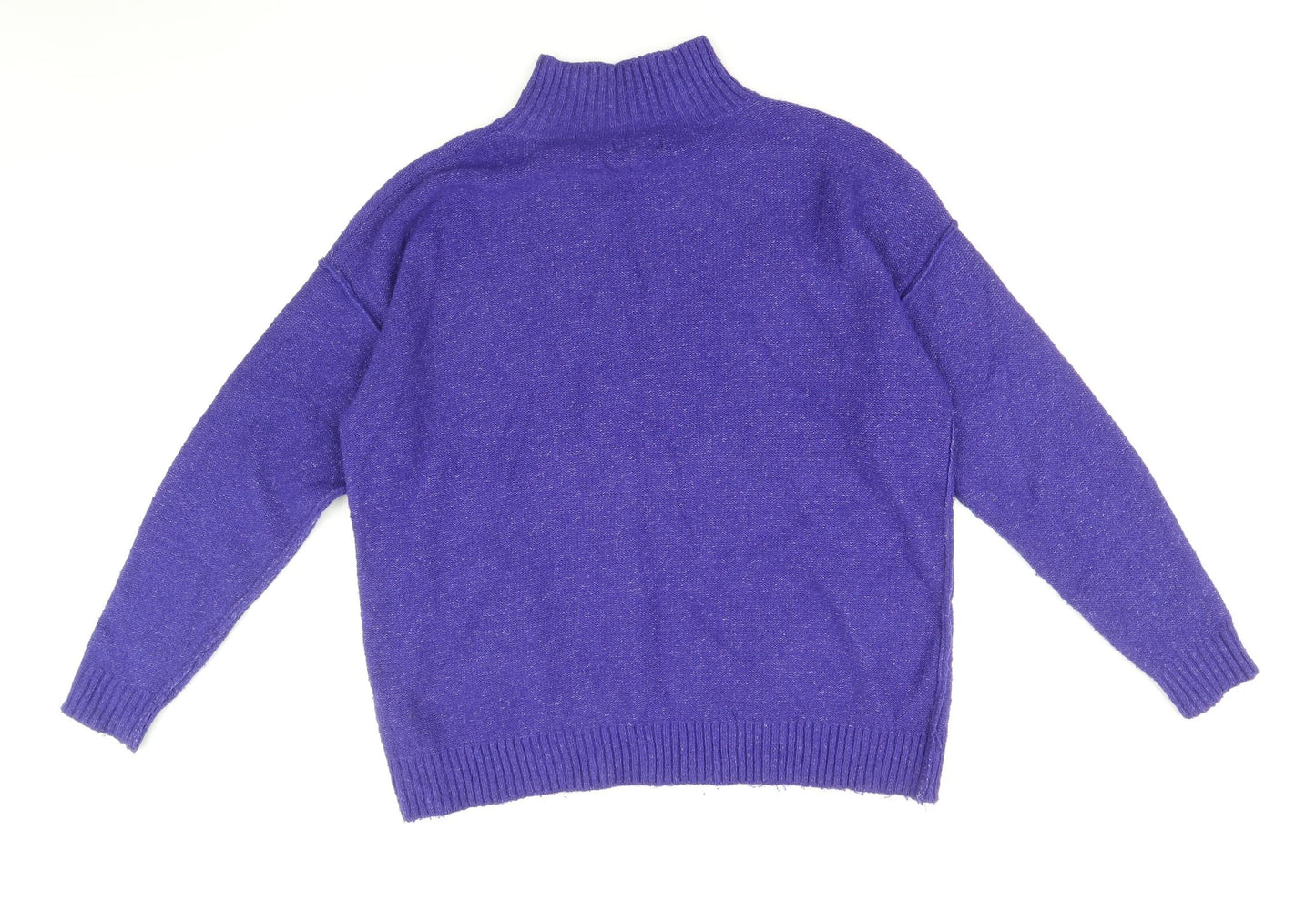 Primark Womens Blue Mock Neck Acrylic Pullover Jumper Size XS