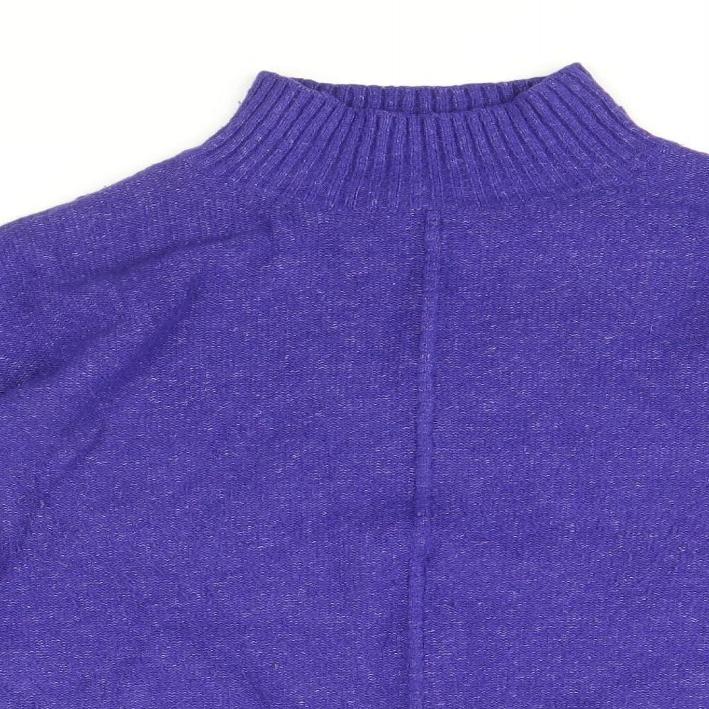 Primark Womens Blue Mock Neck Acrylic Pullover Jumper Size XS