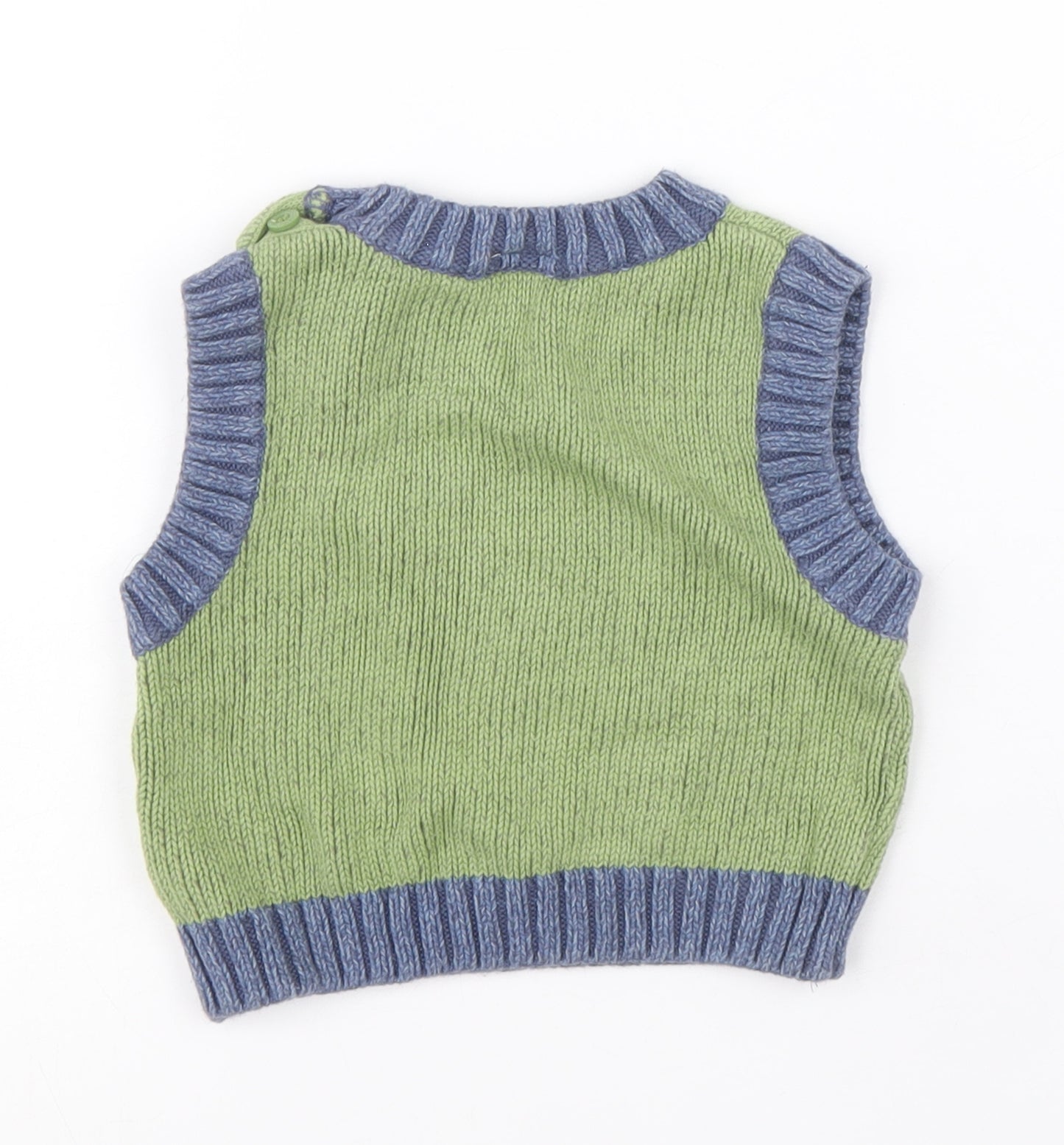 Cherokee Boys Green 100% Cotton Vest Jumper Size 3-6 Months Pullover