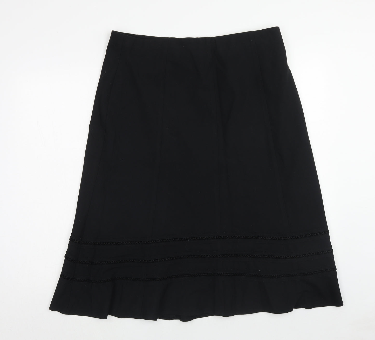Marks and Spencer Womens Black Polyester Swing Skirt Size 18