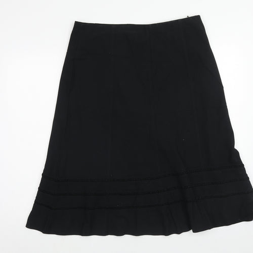 Marks and Spencer Womens Black Polyester Swing Skirt Size 18
