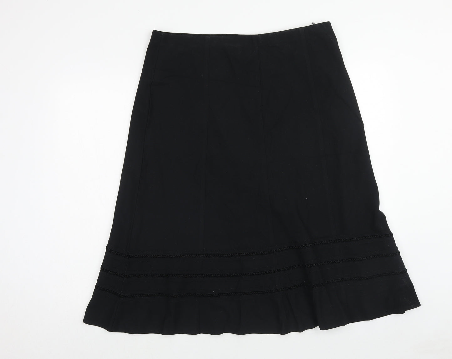Marks and Spencer Womens Black Polyester Swing Skirt Size 18