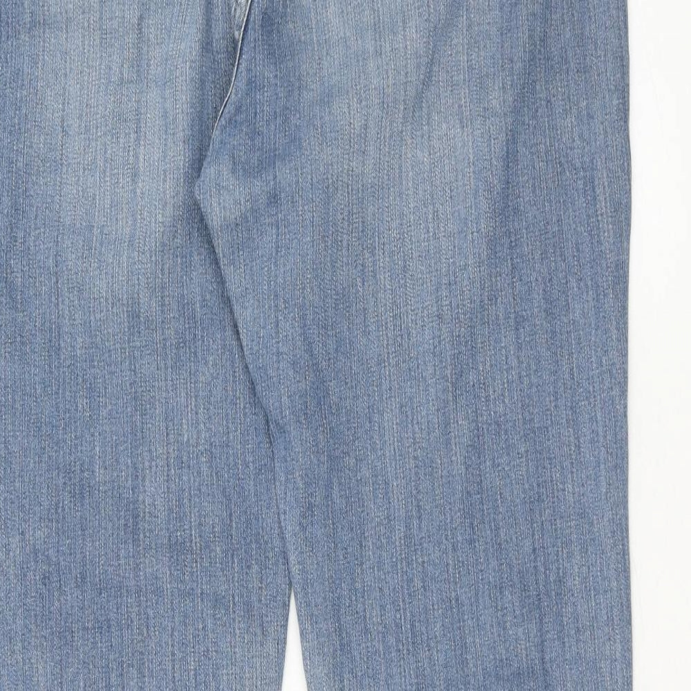 Papaya Womens Blue Cotton Straight Jeans Size 16 Regular Zip