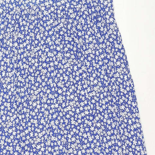 LTS Womens Blue Floral Viscose Maxi Size 16 Boat Neck Pullover