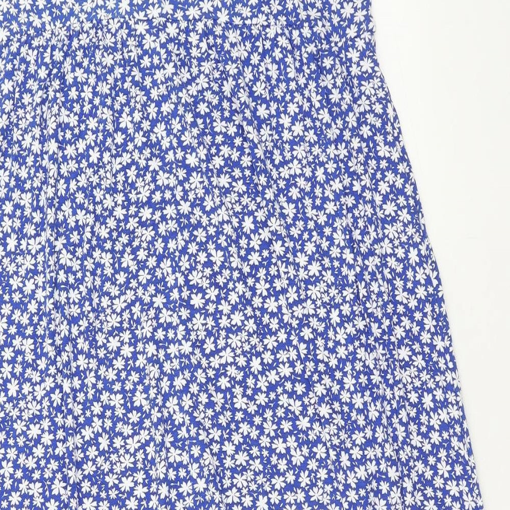 LTS Womens Blue Floral Viscose Maxi Size 16 Boat Neck Pullover