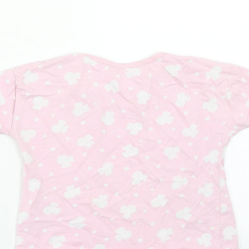George Girls Pink Geometric Cotton Basic T-Shirt Size 2-3 Years Round Neck Pullover