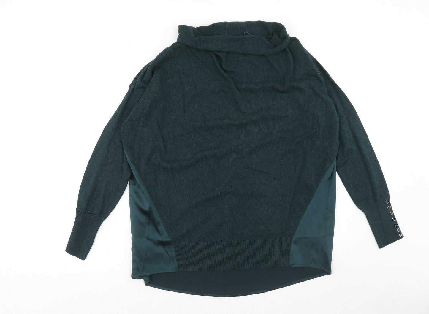 Mint Velvet Womens Green Roll Neck Cotton Pullover Jumper Size M