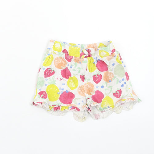 Primark Girls Multicoloured Geometric Cotton Cropped Trousers Size 24 Months Pullover - Fruit Pattern