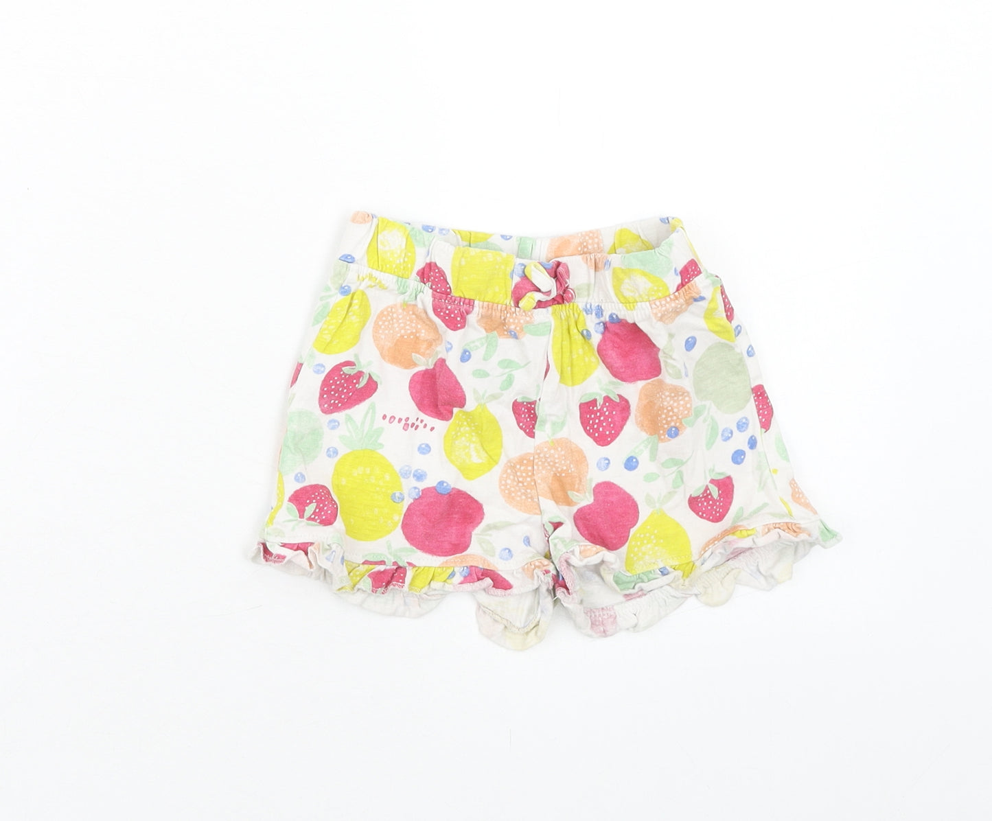 Primark Girls Multicoloured Geometric Cotton Cropped Trousers Size 24 Months Pullover - Fruit Pattern