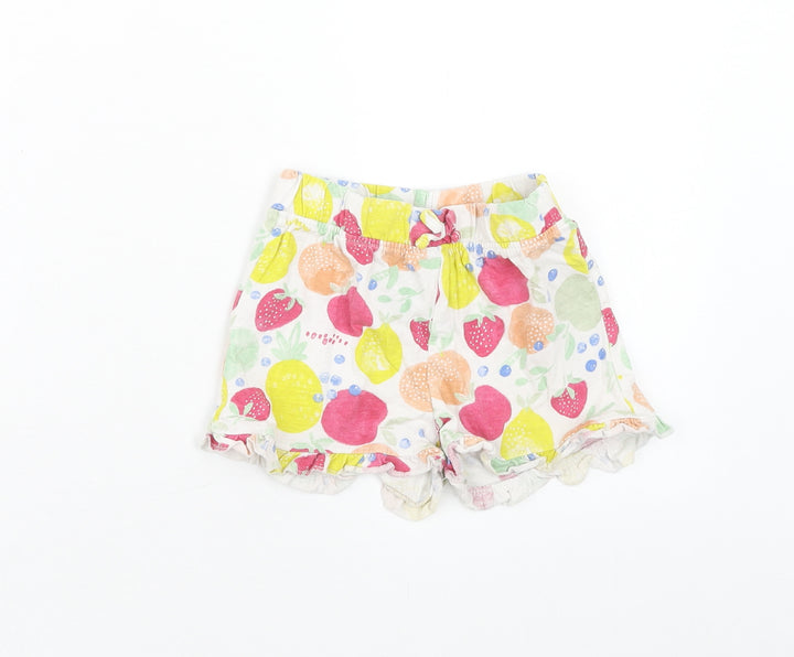 Primark Girls Multicoloured Geometric Cotton Cropped Trousers Size 24 Months Pullover - Fruit Pattern