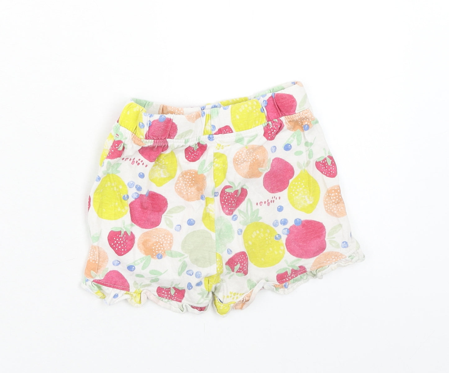 Primark Girls Multicoloured Geometric Cotton Cropped Trousers Size 24 Months Pullover - Fruit Pattern