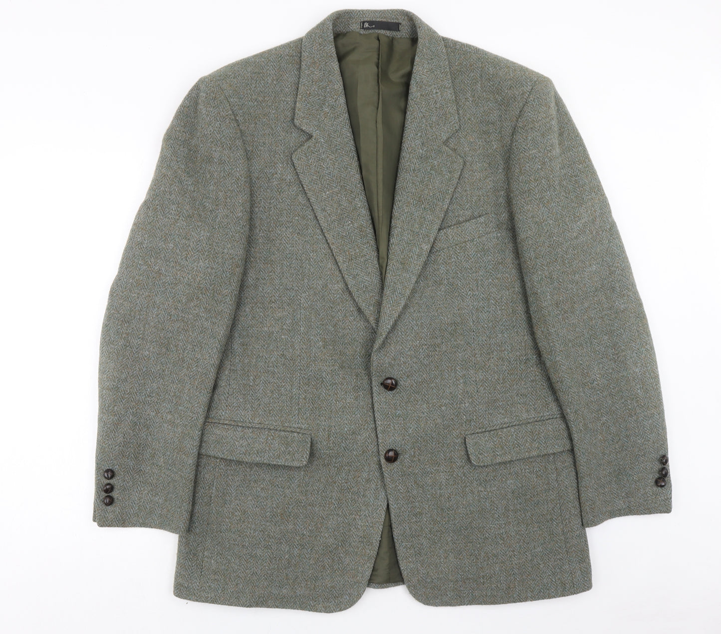 BHS Mens Green Wool Jacket Blazer Size 42 Regular