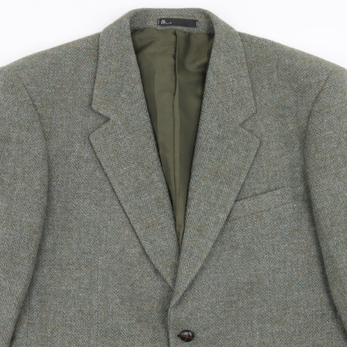 BHS Mens Green Wool Jacket Blazer Size 42 Regular