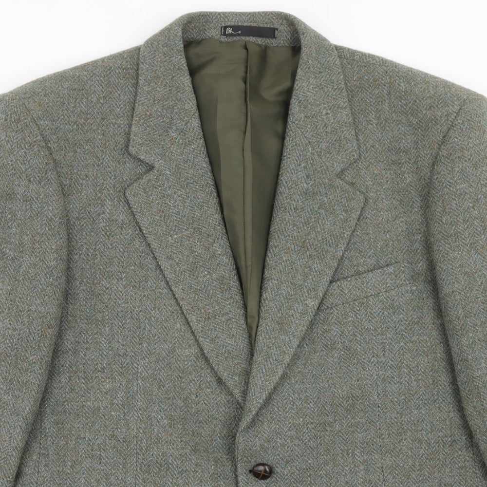 BHS Mens Green Wool Jacket Blazer Size 42 Regular