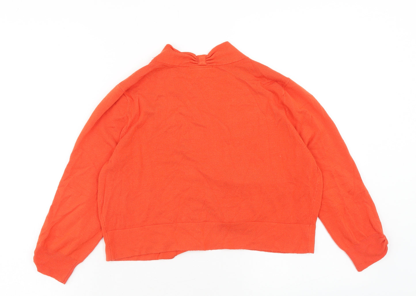Wallis Womens Orange V-Neck Viscose Cardigan Jumper Size M