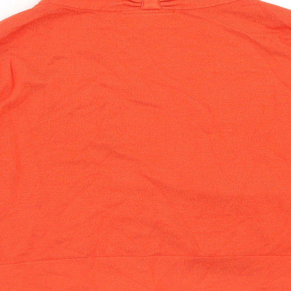 Wallis Womens Orange V-Neck Viscose Cardigan Jumper Size M