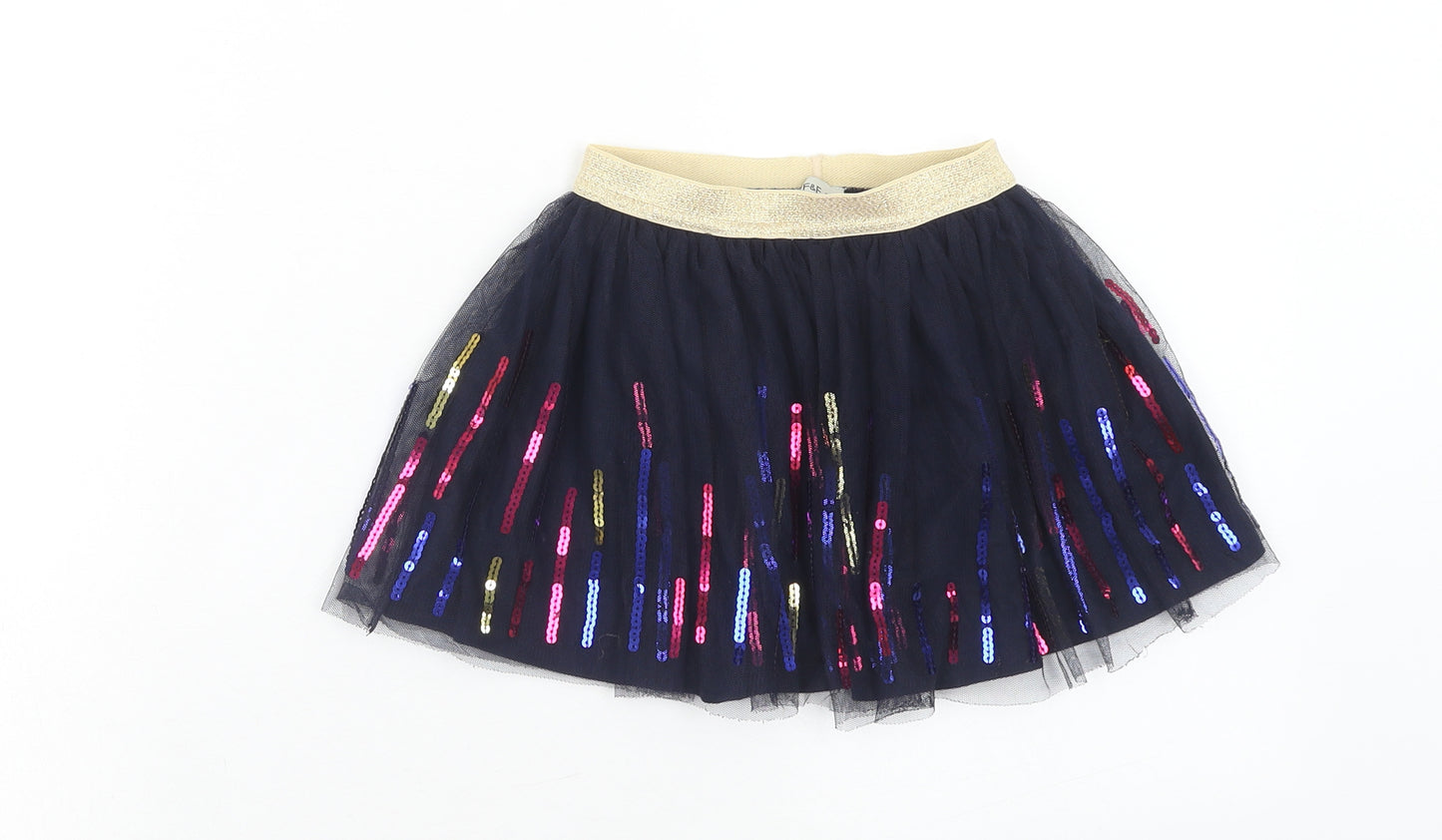 F&F Girls Blue Geometric Polyester Tutu Skirt Size 2-3 Years Regular Pull On - Tulle Detail