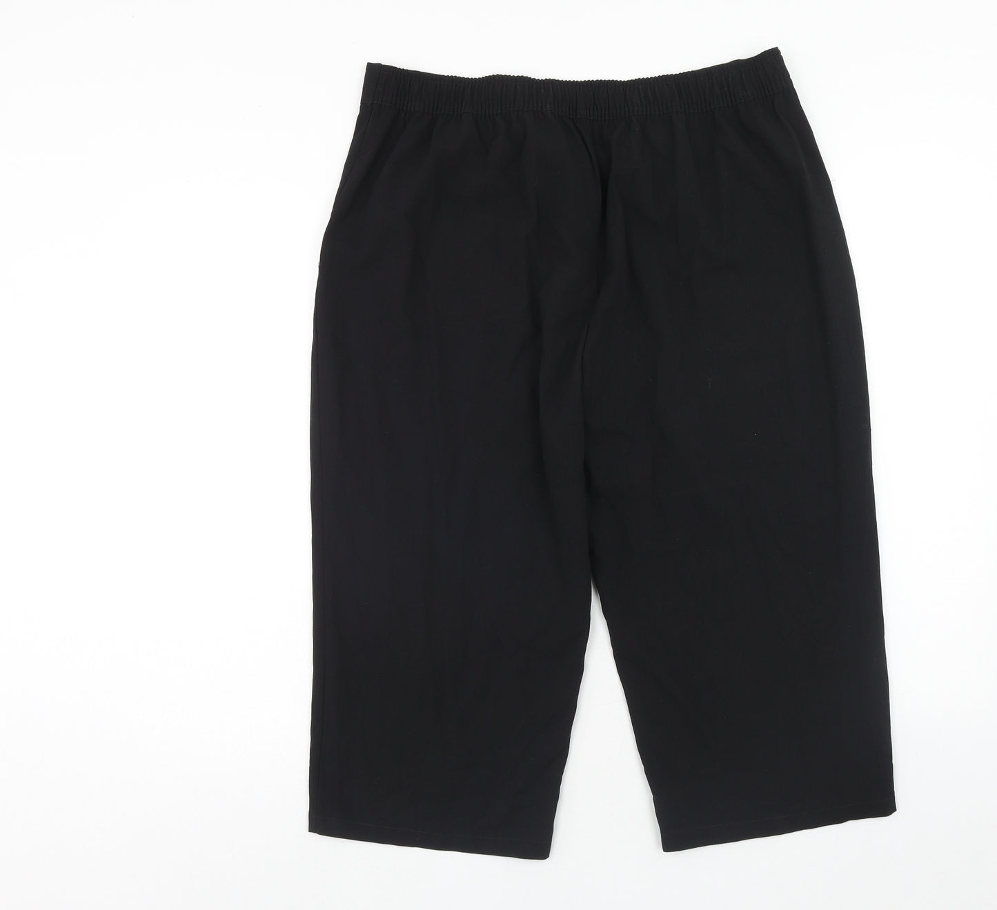 Papaya Womens Black Polyester Compression Shorts Size 16 Regular Pull On