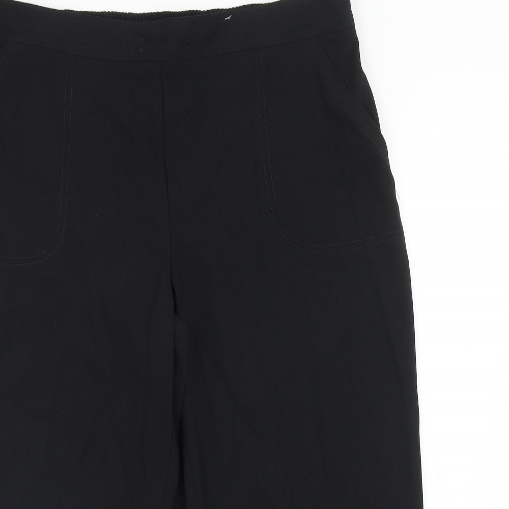Papaya Womens Black Polyester Compression Shorts Size 16 Regular Pull On