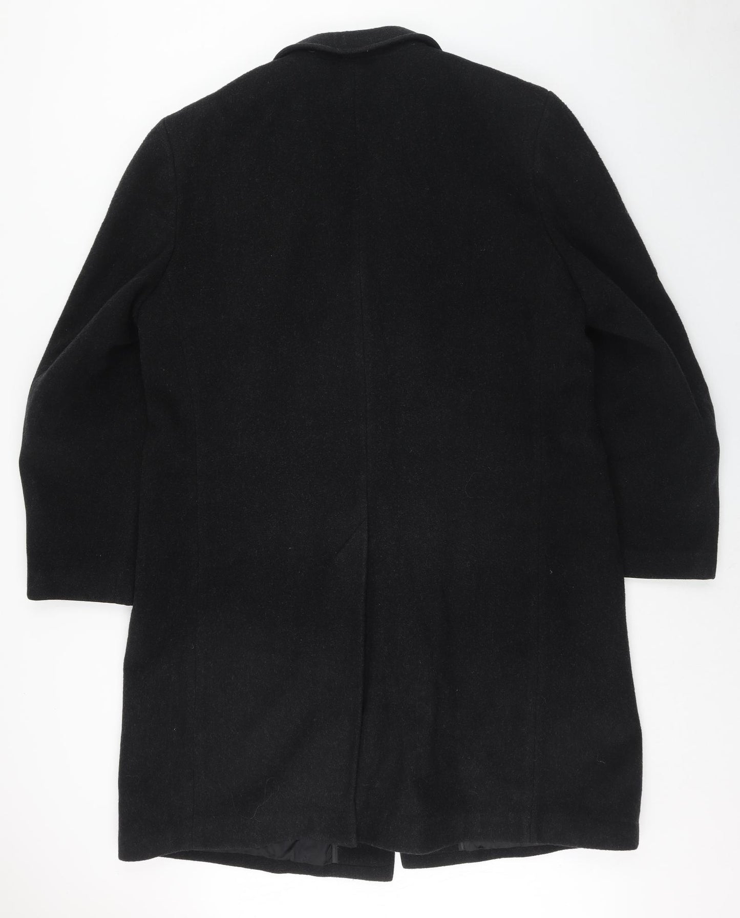 Marks and Spencer Mens Black Overcoat Coat Size XL Button