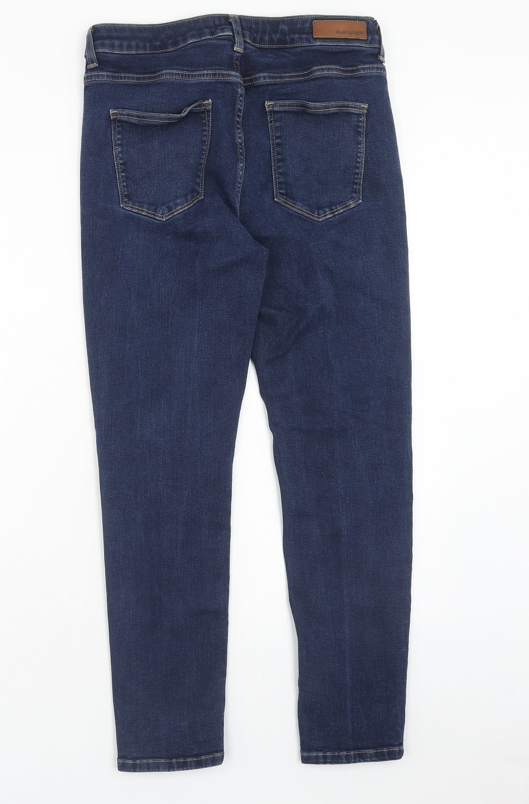 Autograph Womens Blue Cotton Skinny Jeans Size 14 Regular Zip