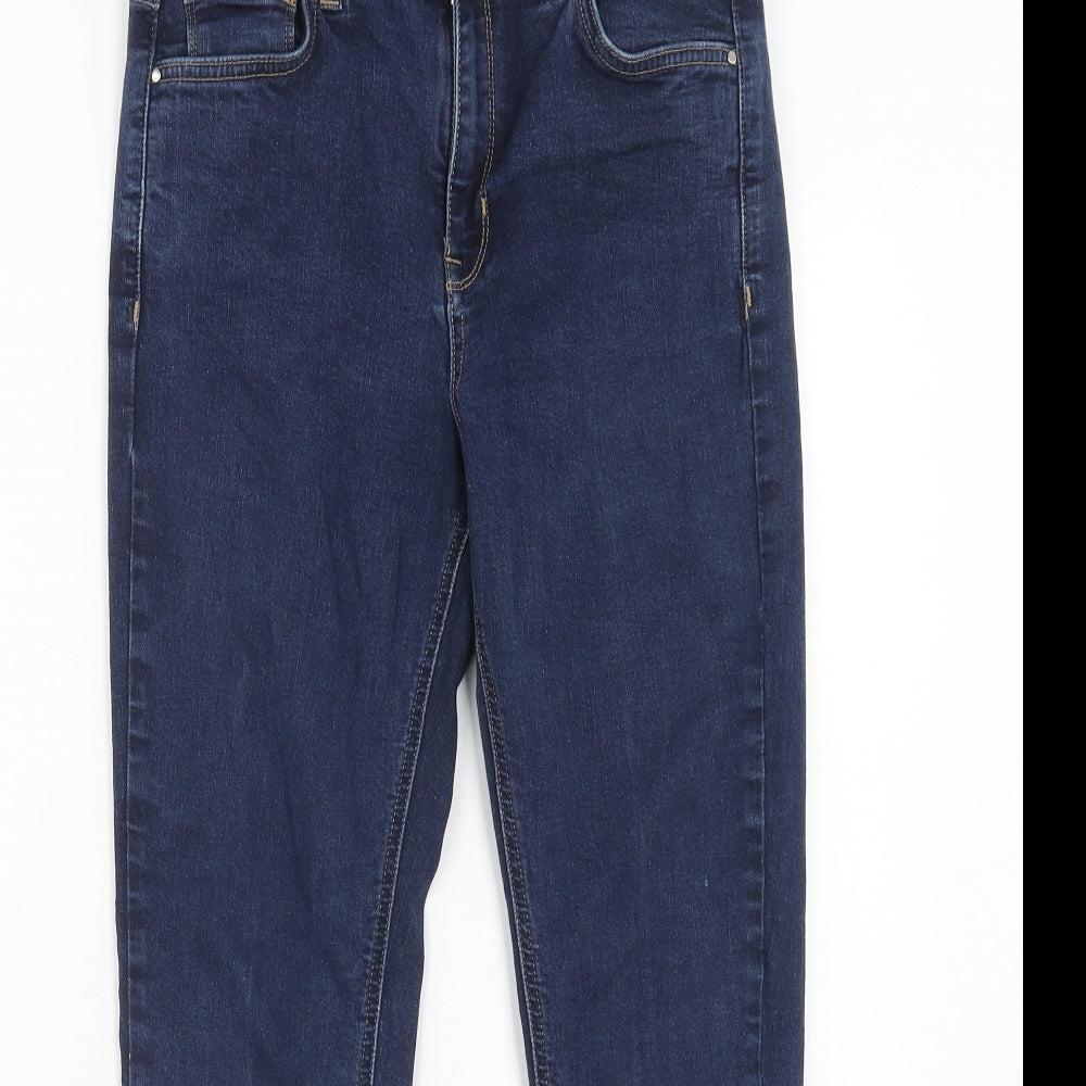 Autograph Womens Blue Cotton Skinny Jeans Size 14 Regular Zip
