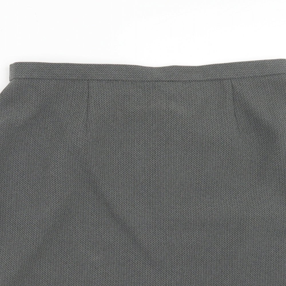 Casual Corner Annex Womens Grey Polyester Straight & Pencil Skirt Size 12 Zip