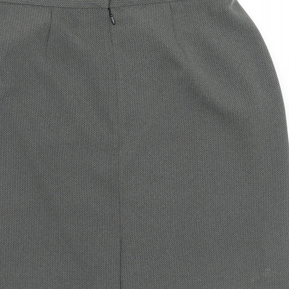 Casual Corner Annex Womens Grey Polyester Straight & Pencil Skirt Size 12 Zip