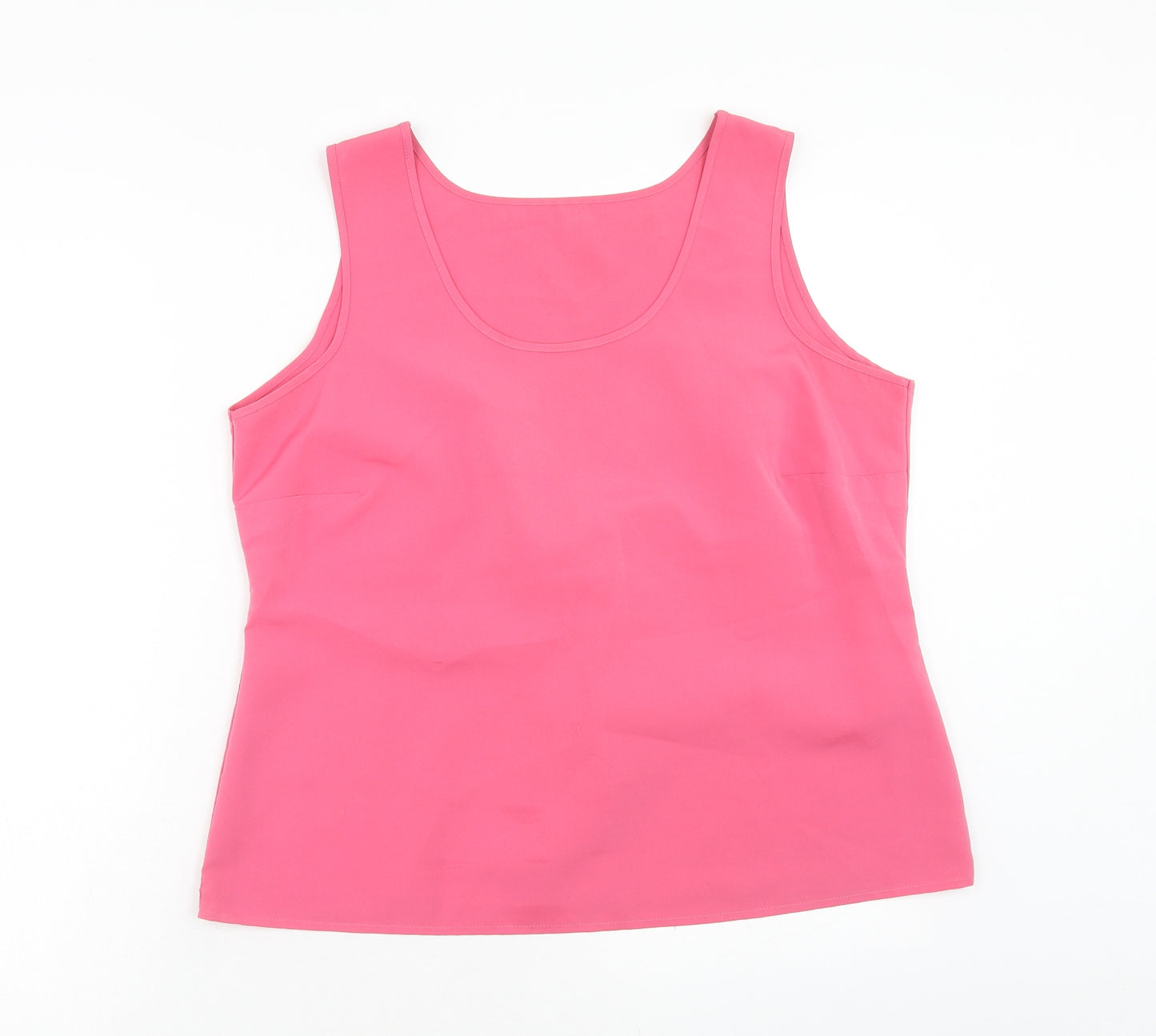 Marks and Spencer Womens Pink Polyester Basic Tank Size 16 Scoop Neck