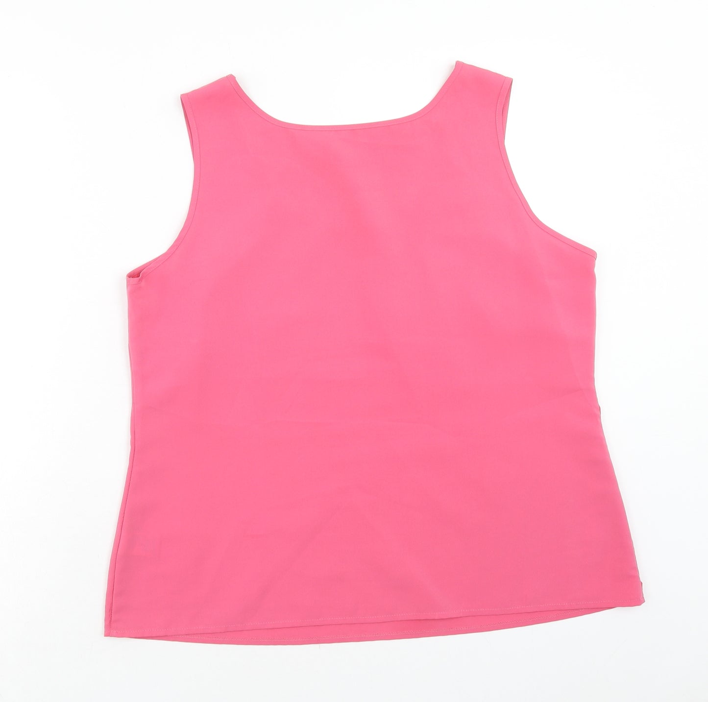 Marks and Spencer Womens Pink Polyester Basic Tank Size 16 Scoop Neck