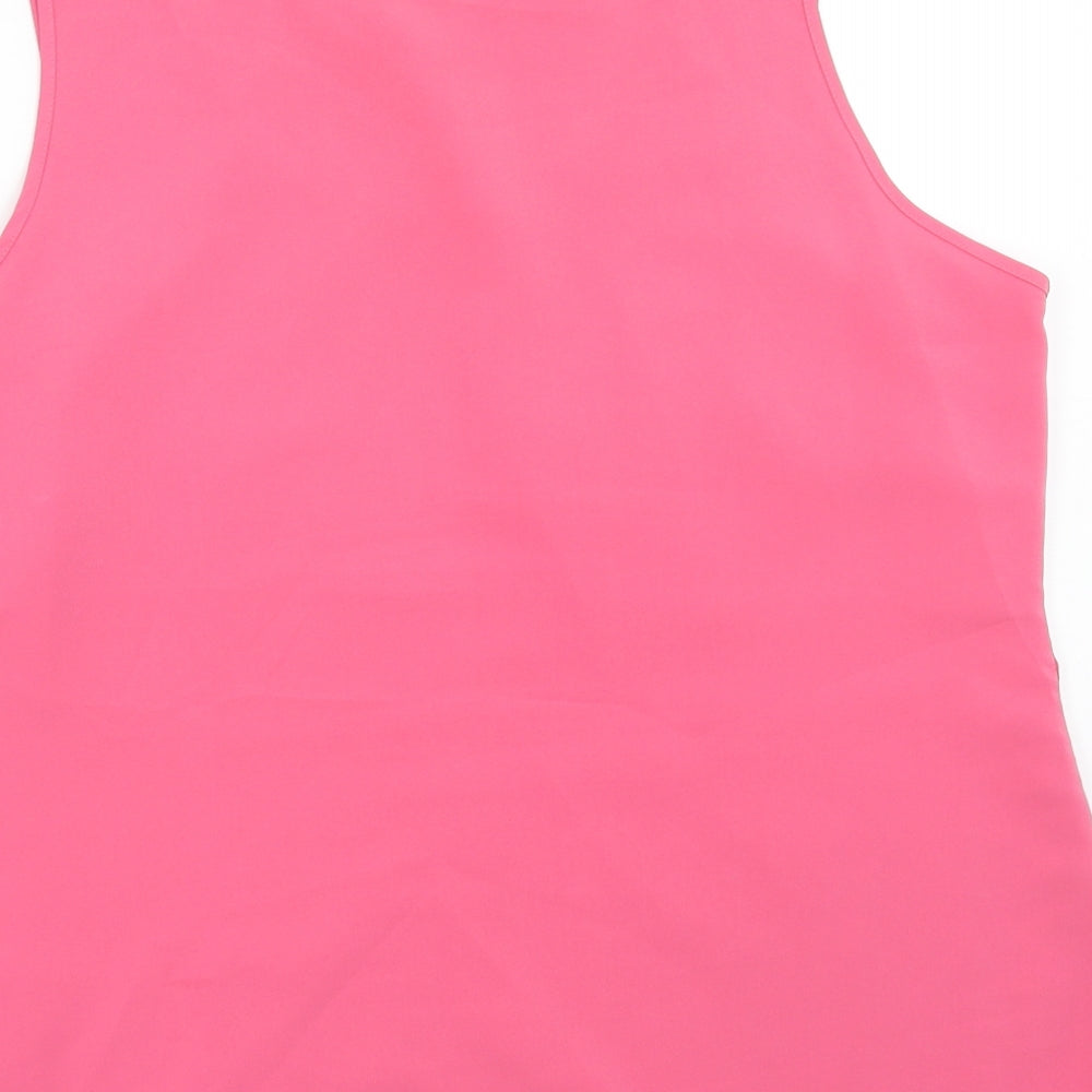 Marks and Spencer Womens Pink Polyester Basic Tank Size 16 Scoop Neck