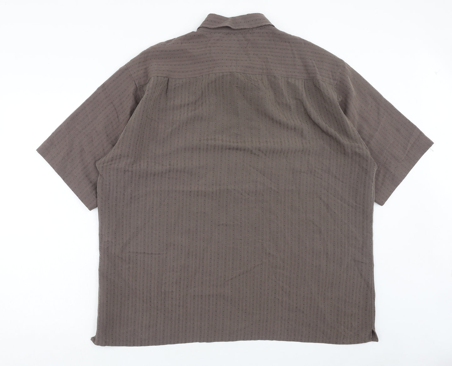 Mansize Mens Brown Polyester Button-Up Size 2XL Collared Button