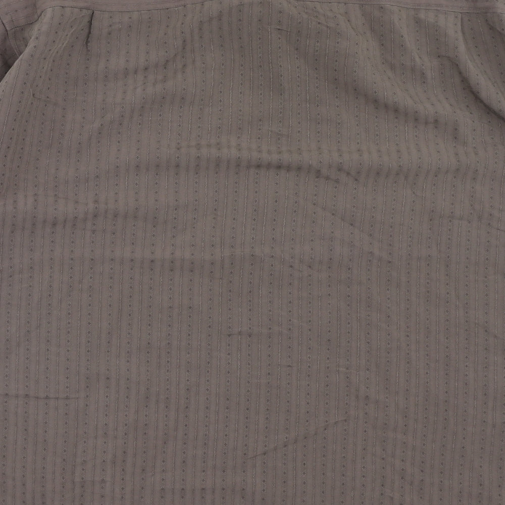 Mansize Mens Brown Polyester Button-Up Size 2XL Collared Button