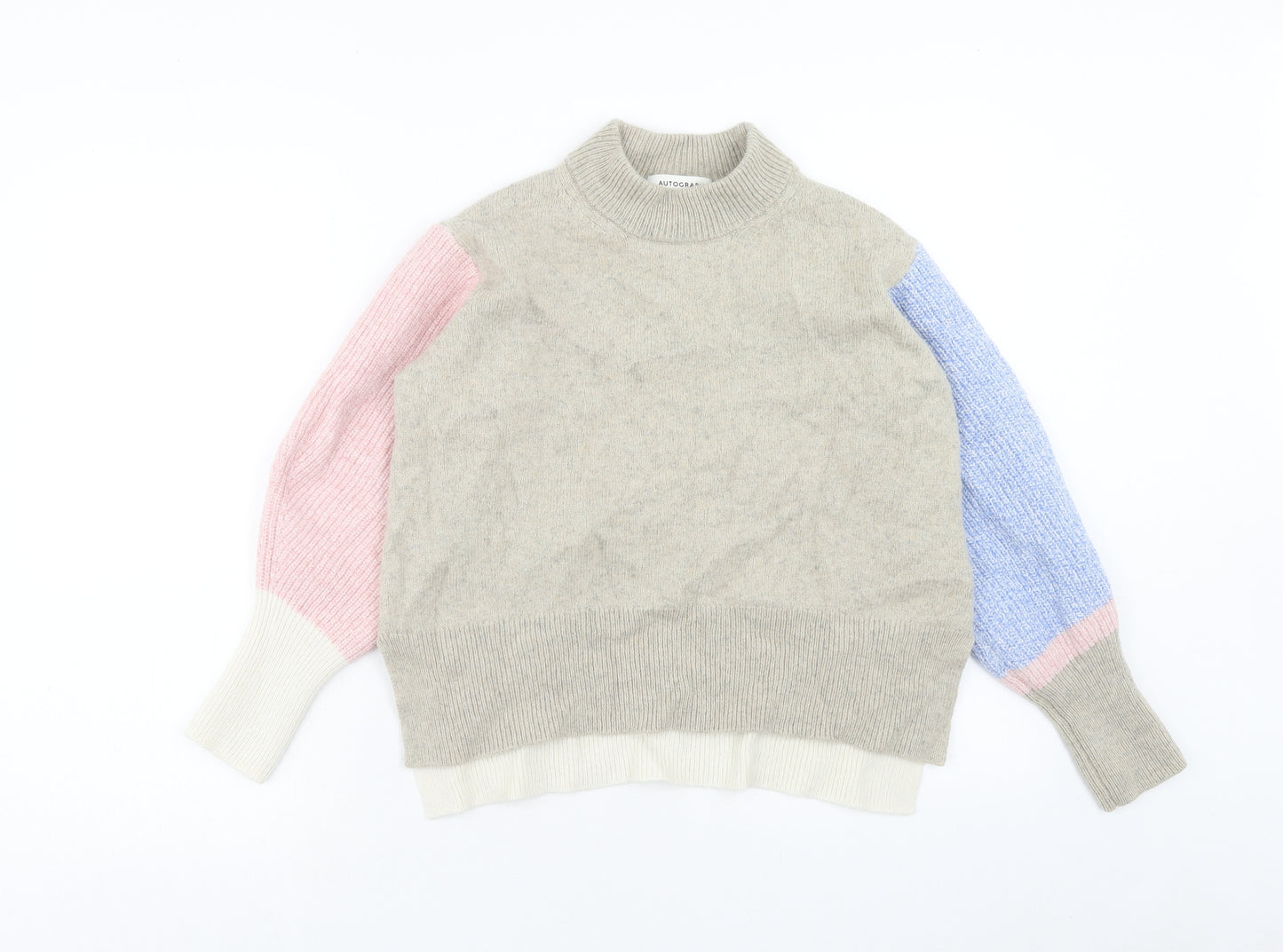 Autograph Womens Multicoloured High Neck Polyamide Pullover Jumper Size 16 - Colour Block
