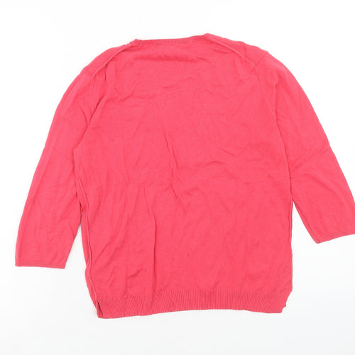 L.K. Bennett Womens Pink Round Neck Silk Pullover Jumper Size S