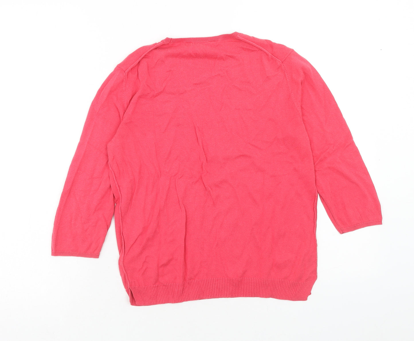 L.K. Bennett Womens Pink Round Neck Silk Pullover Jumper Size S
