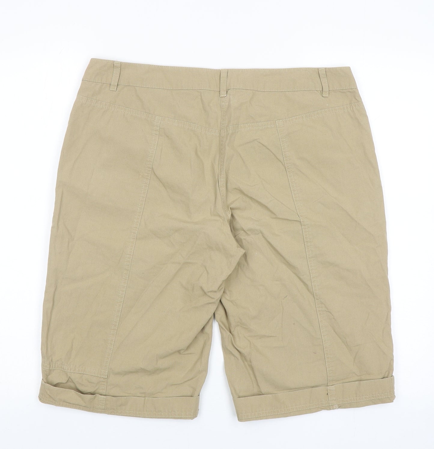 George Womens Beige Cotton Chino Shorts Size 14 Regular Zip