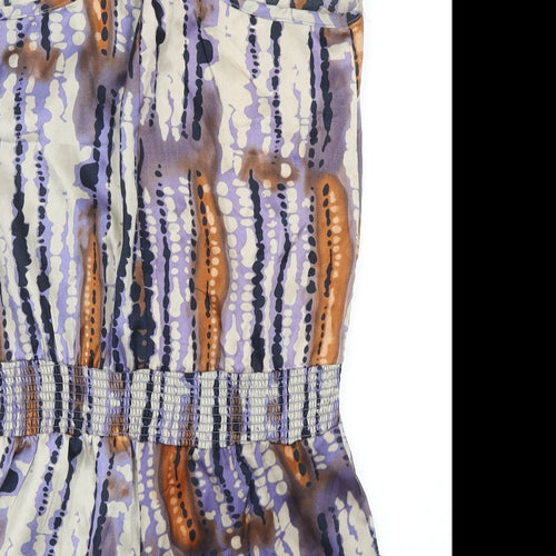 Vertigo Womens Multicoloured Geometric Polyester Playsuit One-Piece Size XS Zip